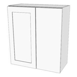 Wall corner blind left cabinet. 24" to 33" wide 12" deep, 30" high. Door on Left with 12" blind panel on left. Designed to install 3" away from wall corner. Must be installed minimum 1" off wall corner. Modifying cabinet width modifies door width. Panel size will stay the same. 2 adjustable shelves.