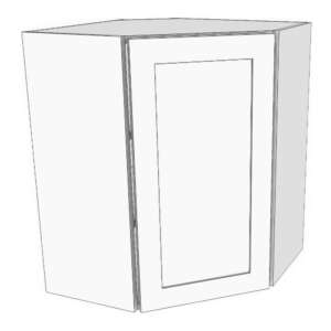 Wall angled corner cabinet 24" wide with 12" sides, 30" high. 2 adjustable shelves.
